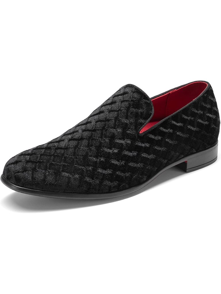 Bruno Marc Men's Black1 Velvet Loafers Slip On Tuxedo Comfortable Party Shoes